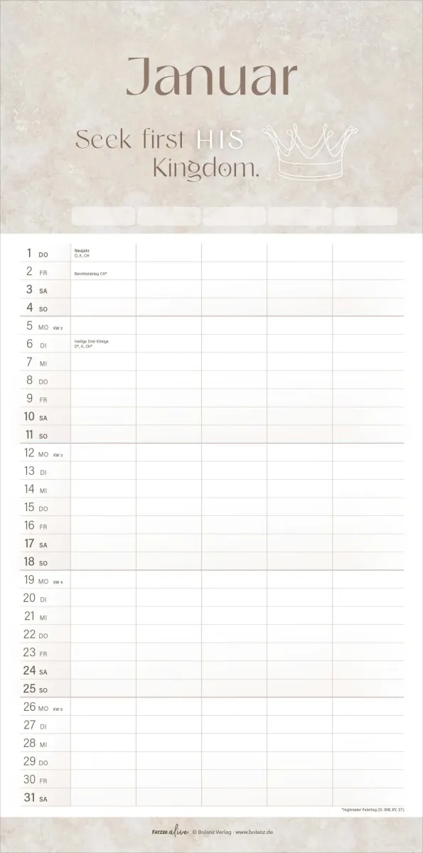 Kalender Alltag voller Liebe - Familien-Terminplaner
