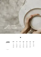Kalender Zweitausendsechsundzwanzig - Tischkalender mit Holzaufsteller