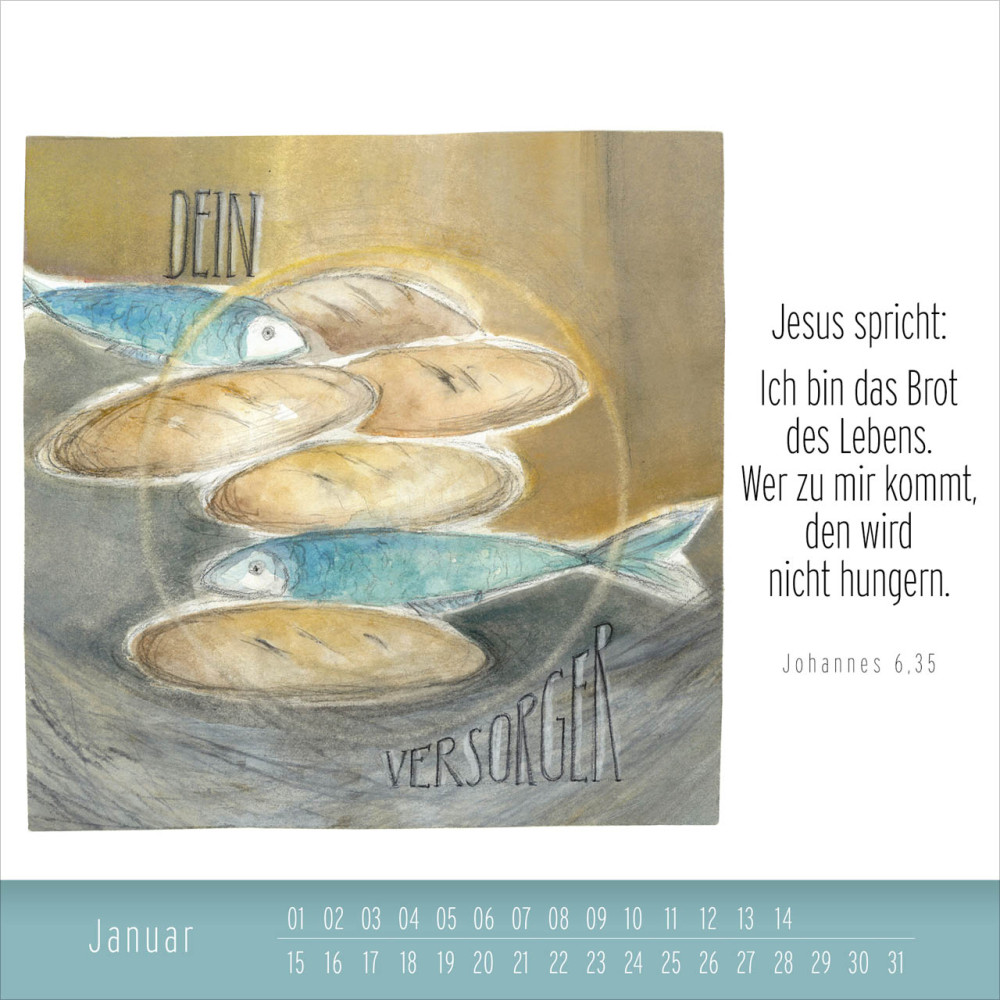 Immerwährender Tischkalender Hoffnung und Leben - Künstler-Edition - Kalender von Simone Riedel