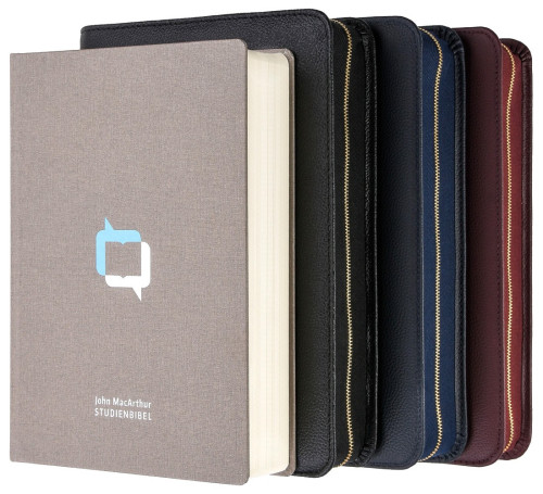 MacArthur Studienbibel mit Echtleder-Bibelhülle - Hülle in leicht genarbten Echtleder mit...