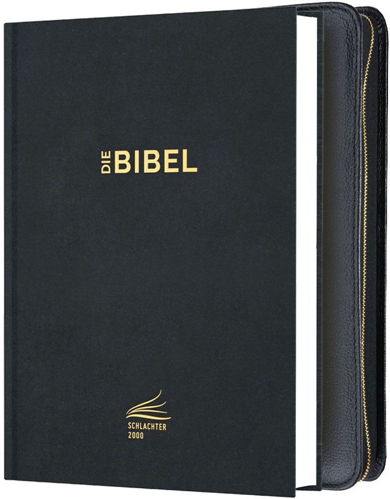 Schlachter 2000 Standardausgabe mit Echtleder-Bibelhülle - Hülle in leicht genarbten Echtleder...