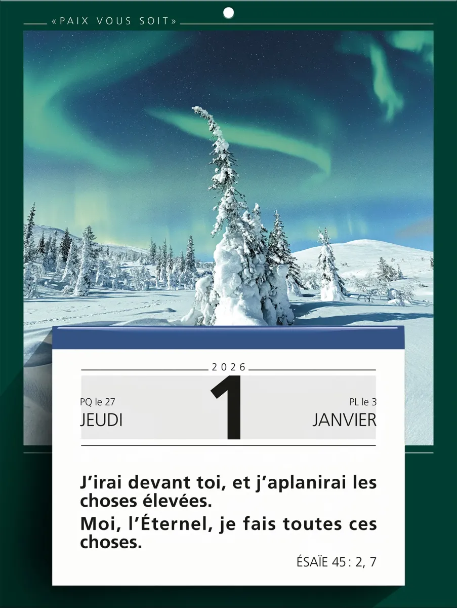 Französisch, Gottes Wort für jeden Tag - Abreisskalender - Paix vous soit