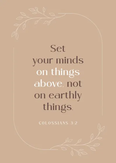 Postkarte Gedanken - Colossians 3.2