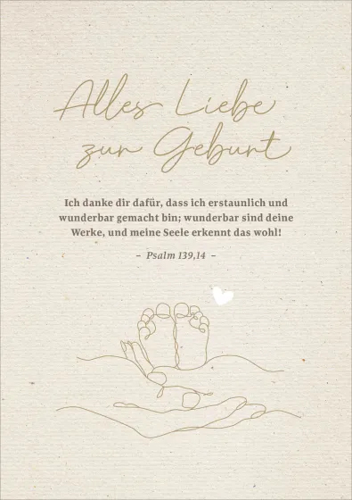 Faltkarte Geburt - Psalm 139,14