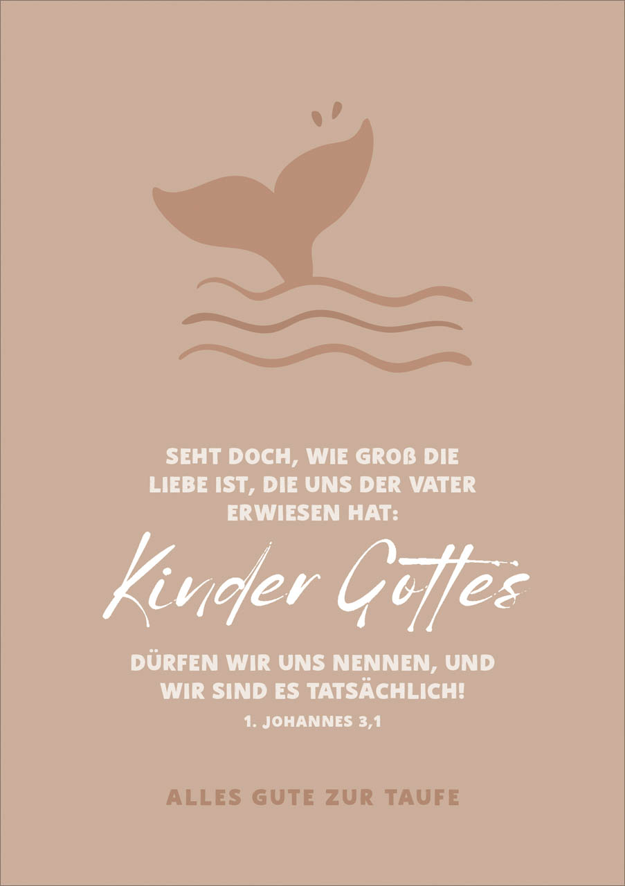 Faltkarte Taufe - Kinder Gottes - 1. Johannes 3,1