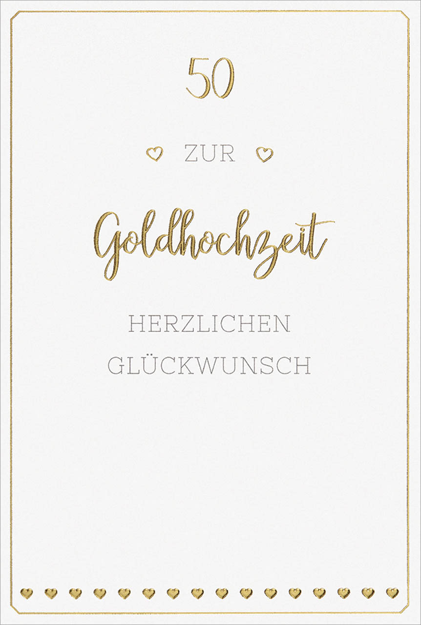 Faltkarte Goldhochzeit 50