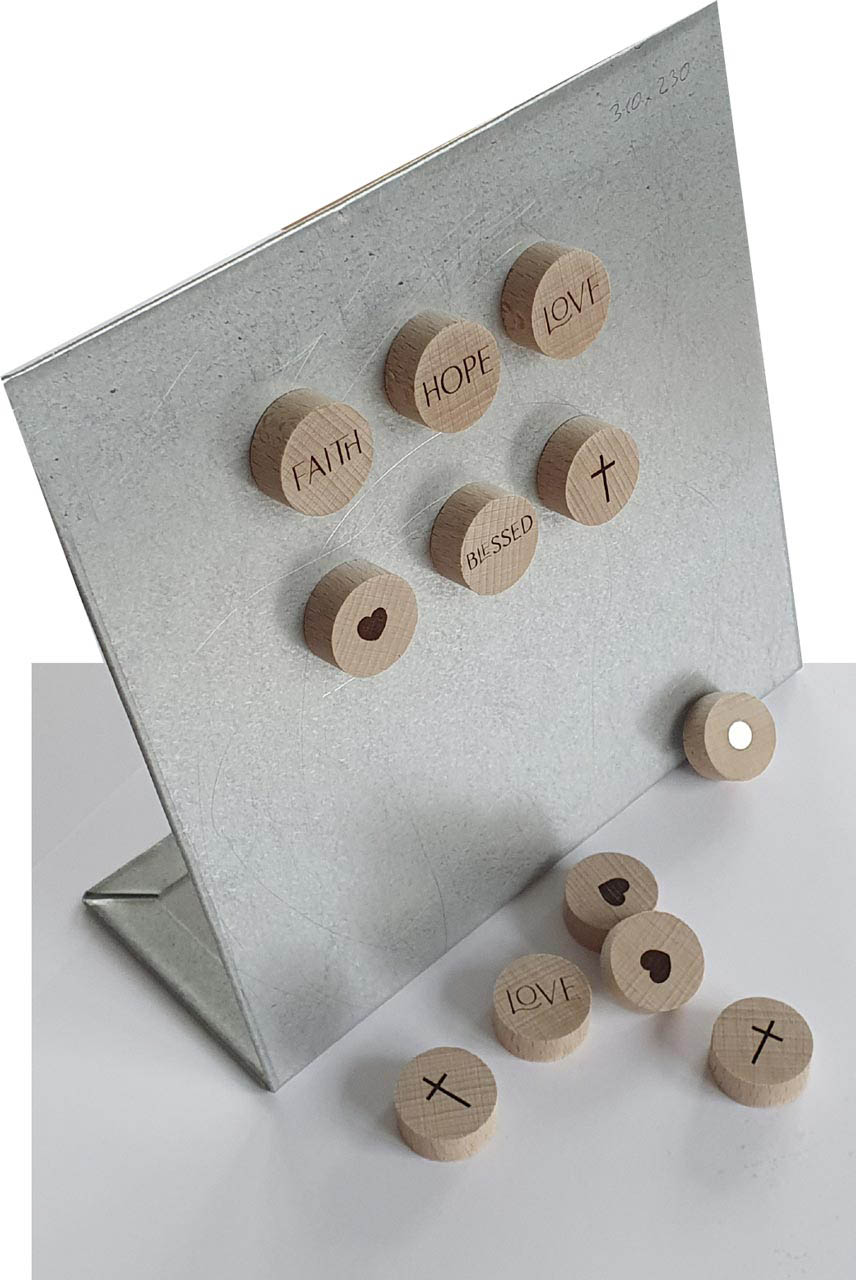 Display Holzmagnete - 6 Motive à 15 Stück