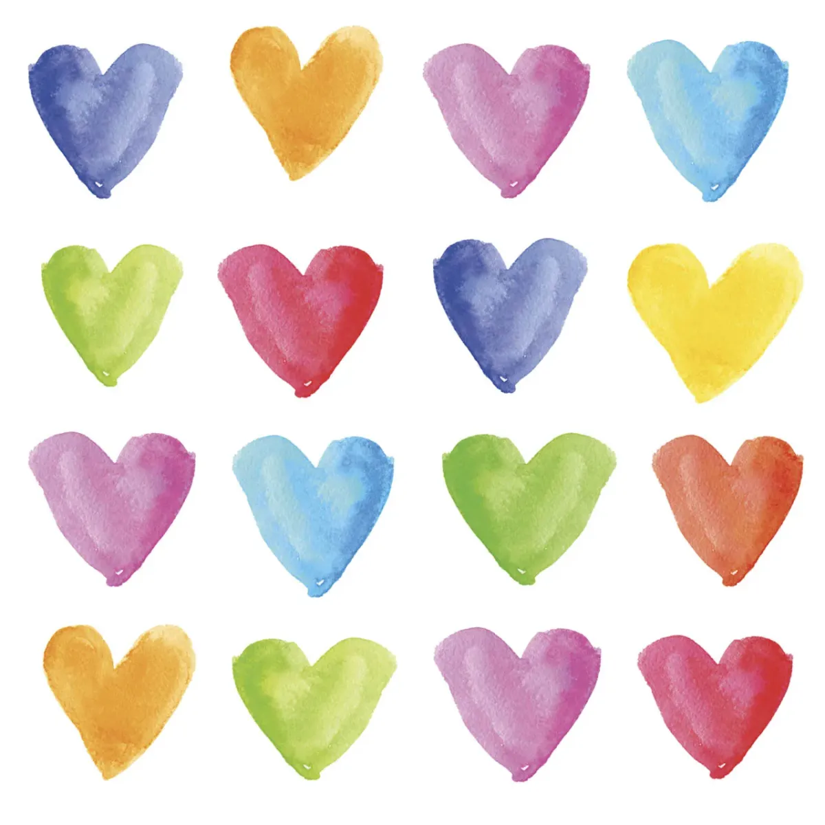 Serviette Aquarell Hearts