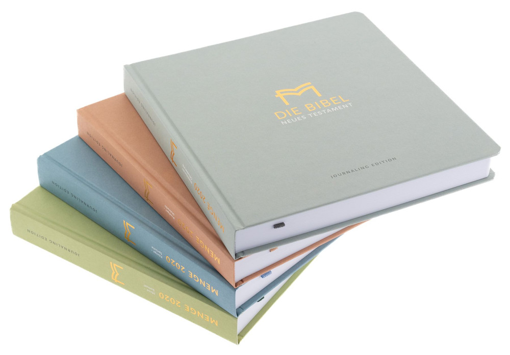 Bibel Menge 2020, Schreibrand - 4 Bände im Schuber (3 AT-Bände und 1 NT-Band) - Journaling Edition