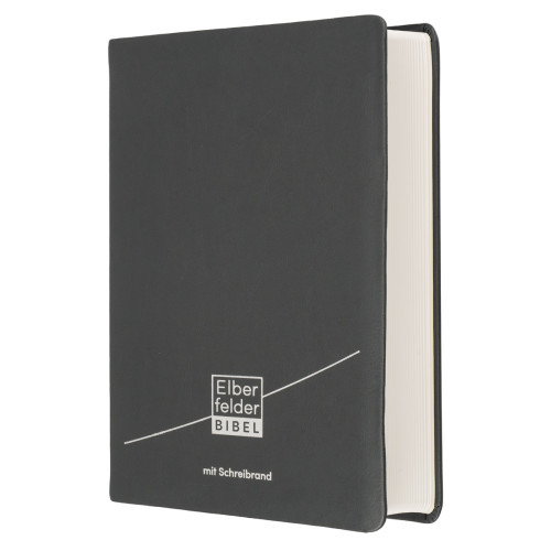 Elberfelder Schreibrandbibel - Leder grau