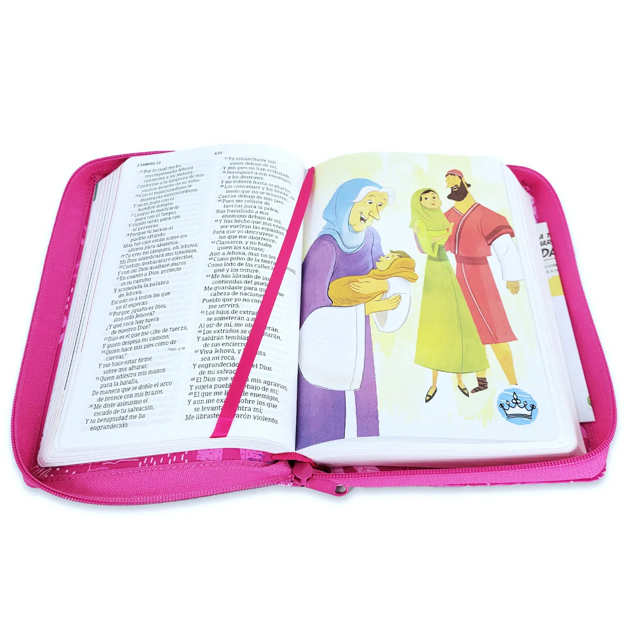 Espagnol, Bible, Reina Valera 1960, Biblia para niños, similicuir rose, fermeture éclair -...
