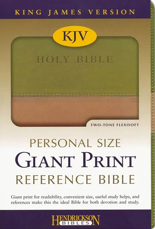 Englisch, Bibel King James Version, Grossdruck, zweifarbig beige/olivgrün, Goldschnitt