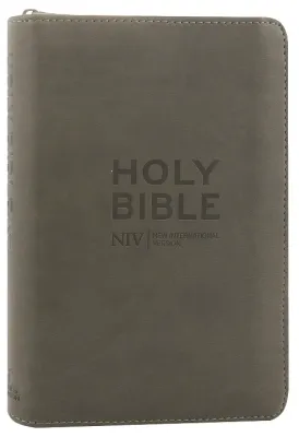 Englisch, Bibel New International Version, Kunstleder, grau, Reissverschluss - Pocket Charcoal...