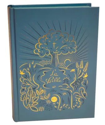 Bible Nouvelle Français Courant - couverture rigide illustrée, sans deutérocanoniques, tranche bleue