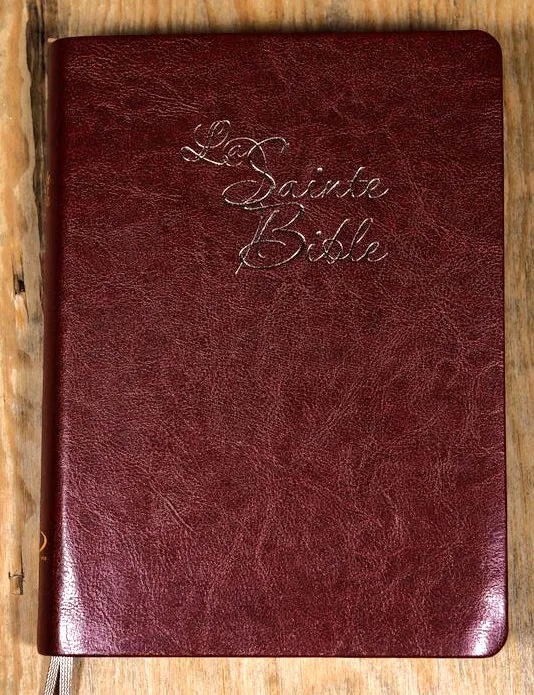 Bible Segond 1910, gros caractères, marron - couverture similicuir souple, tranche or, onglets