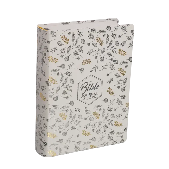 Segond 21 Bibel, Tagebuch, französisch - Softcover, Leinen weiß mit goldenen Mustern