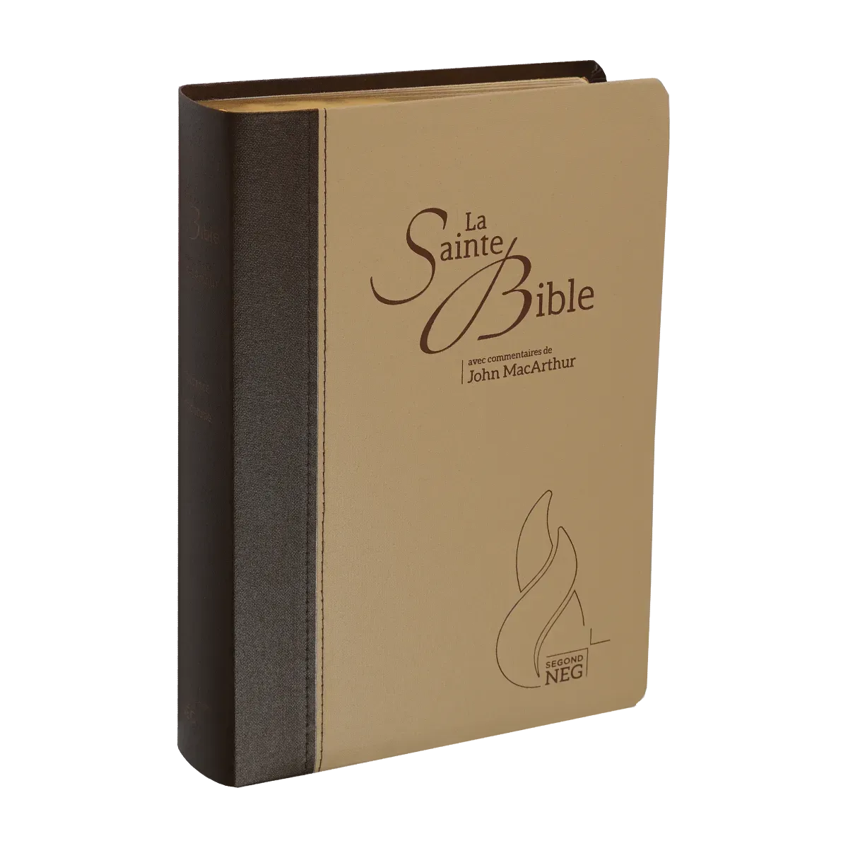 Bibel NEG MacArthur - Biegsames Leinen, Goldschnitt, braun/beige