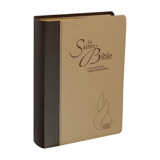 Bibel NEG MacArthur - Biegsames Leinen, Goldschnitt, braun/beige