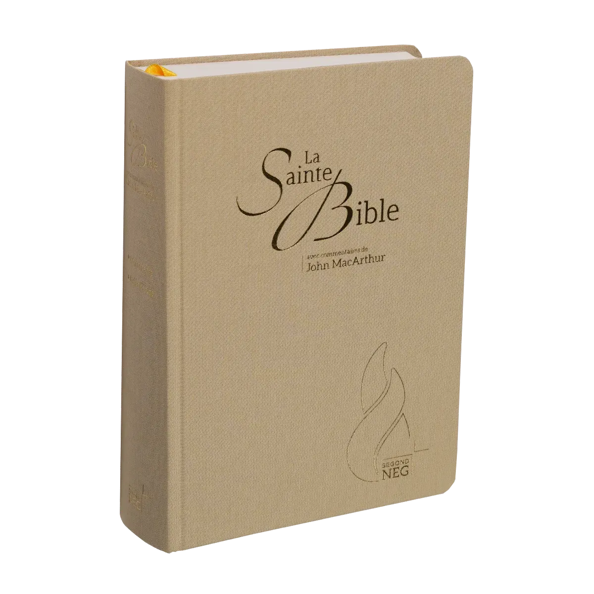 Studienbibel Segond NEG MacArthur, französisch - Softcover, beige Leineneinband