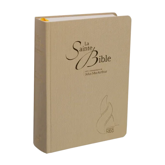 Studienbibel Segond NEG MacArthur, französisch - Softcover, beige Leineneinband