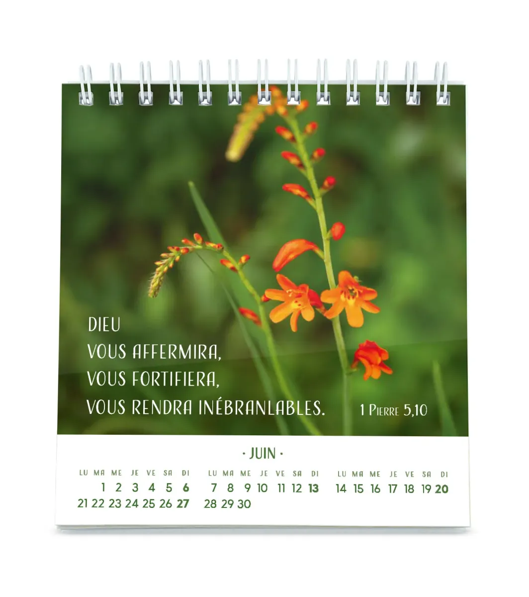 Pensées fleuries - calendrier de table