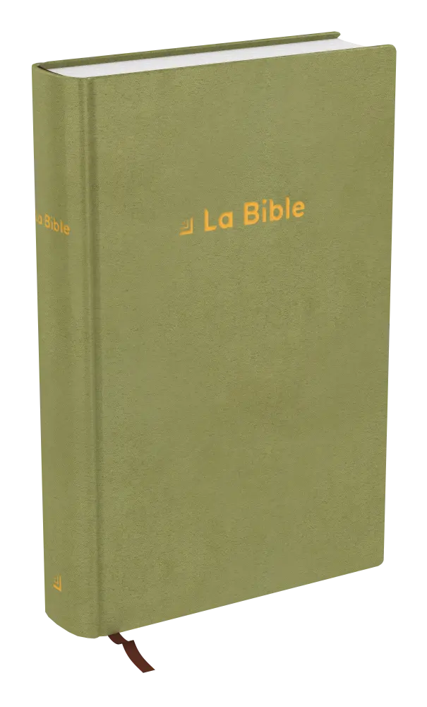 Bible Darby révisée format compact, rigide velours vert olive