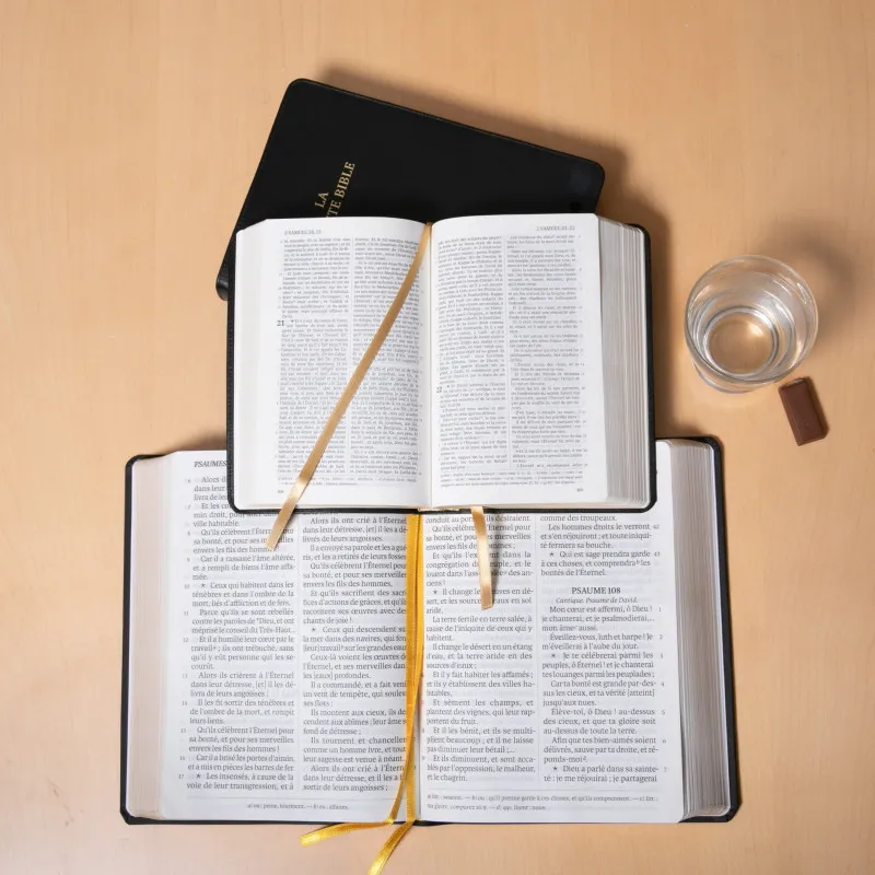Bible Darby édition de Rolle gros caractères, grand format, cuir noir, souple