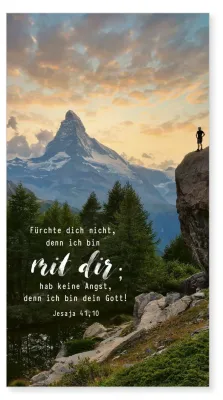 Metallschild Berg Jahreslosung 2027 - Jesaja 41,10