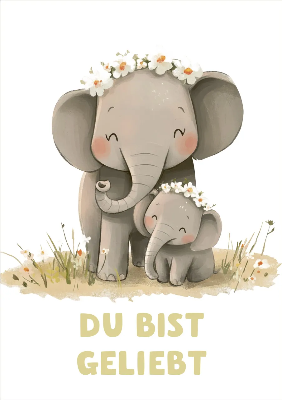 Poster Kindermotiv A4 Elefant