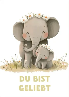 Poster Kindermotiv A4 Elefant