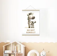 Poster Kindermotiv A4 Zebra