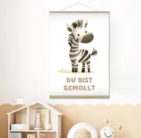Poster Kindermotiv A3 Zebra