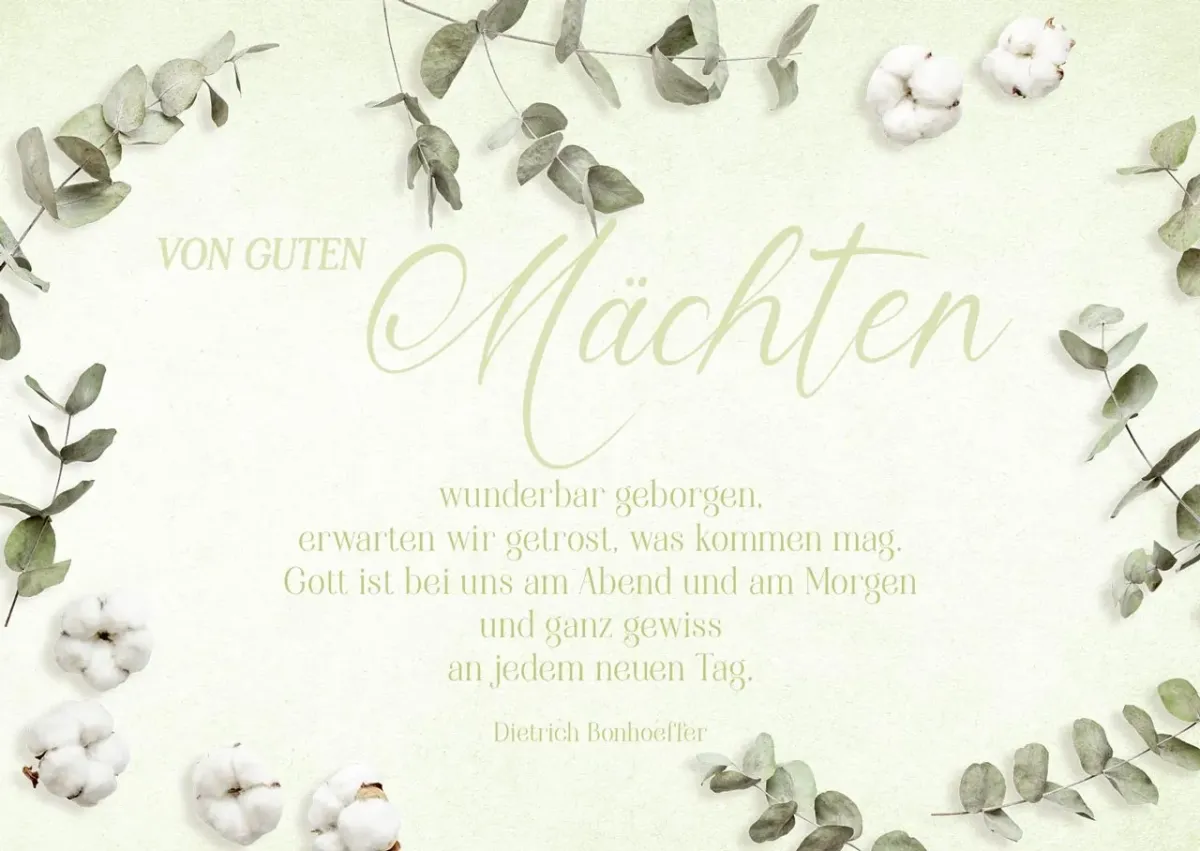 Postkarte Von guten Mächten - Text von Dietrich Bonhoeffer