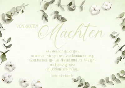 Postkarte Von guten Mächten - Text von Dietrich Bonhoeffer