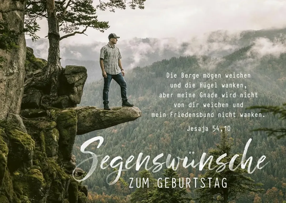 Postkarte Segenswünsche zum Geburtstag - Jesaja 54,10