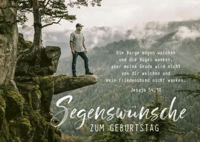 Postkarte Segenswünsche zum Geburtstag - Jesaja 54,10