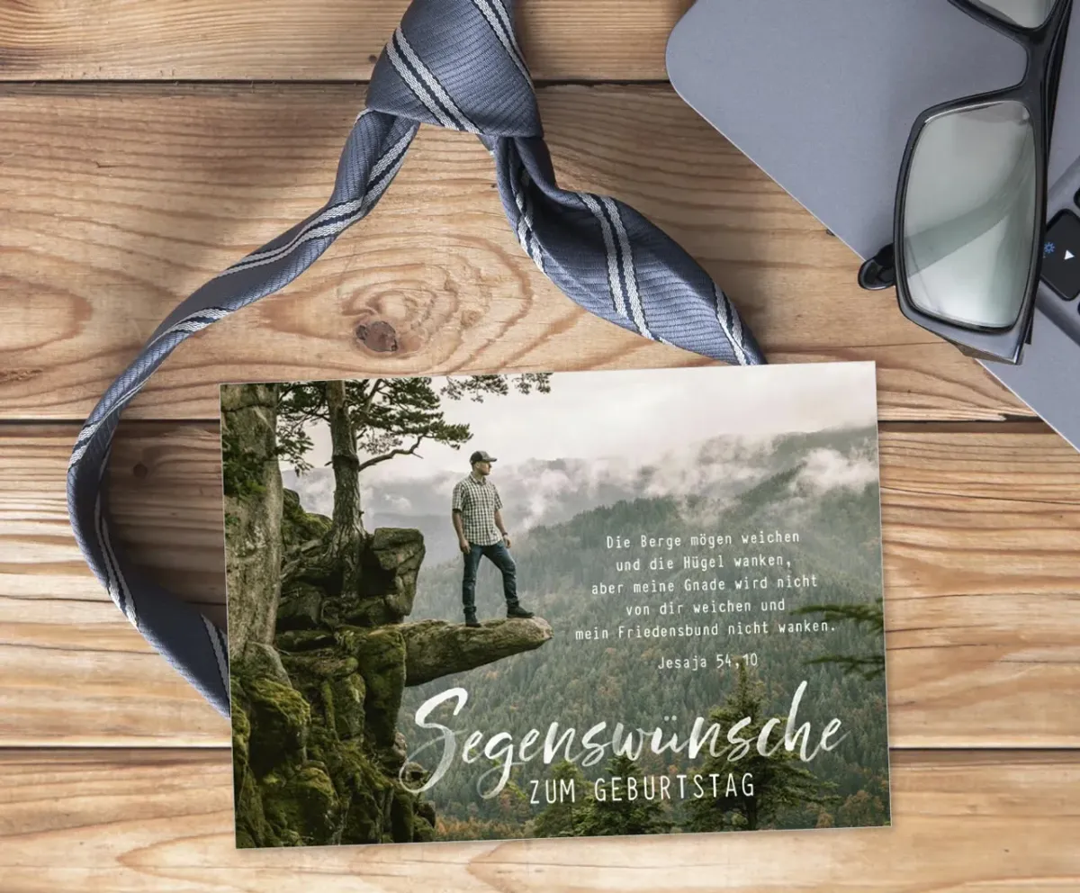 Postkarte Segenswünsche zum Geburtstag - Jesaja 54,10