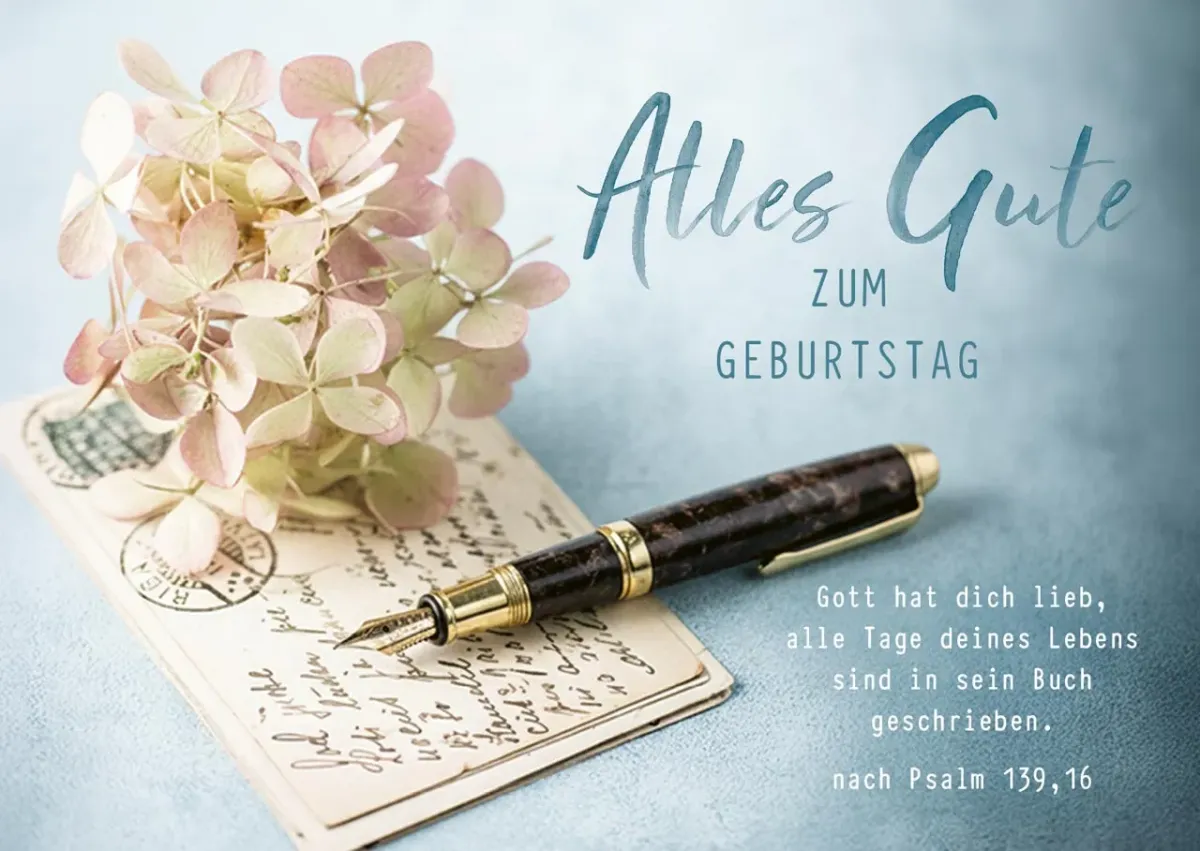 Postkarte Alles Gute zum Geburtstag - nach Psalm 139,16