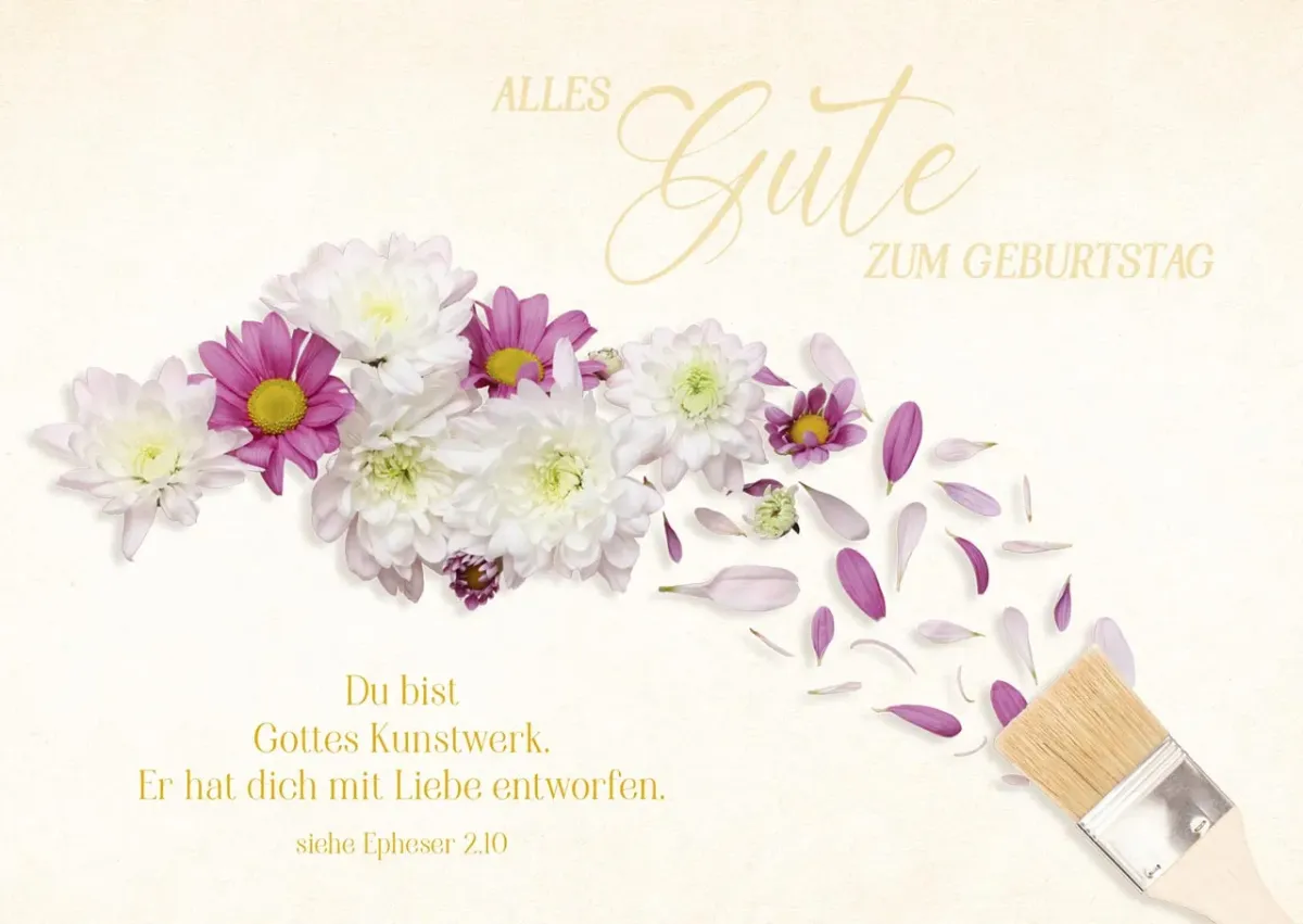 Postkarte Alles Gute zum Geburtstag - siehe Epheser 2.10