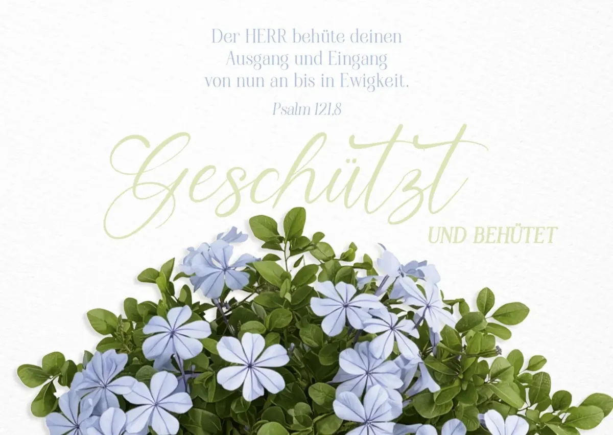 Postkarte Geschützt und behütet - Psalm 121.8