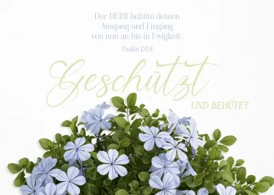 Postkarte Geschützt und behütet - Psalm 121.8