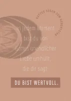 Postkarte Du bist wertvoll
