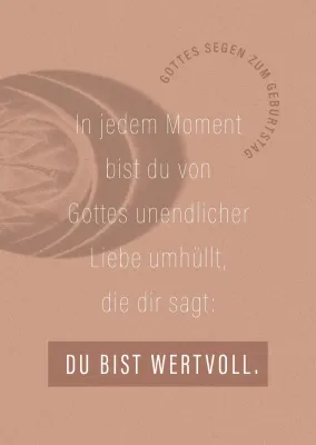 Postkarte Du bist wertvoll