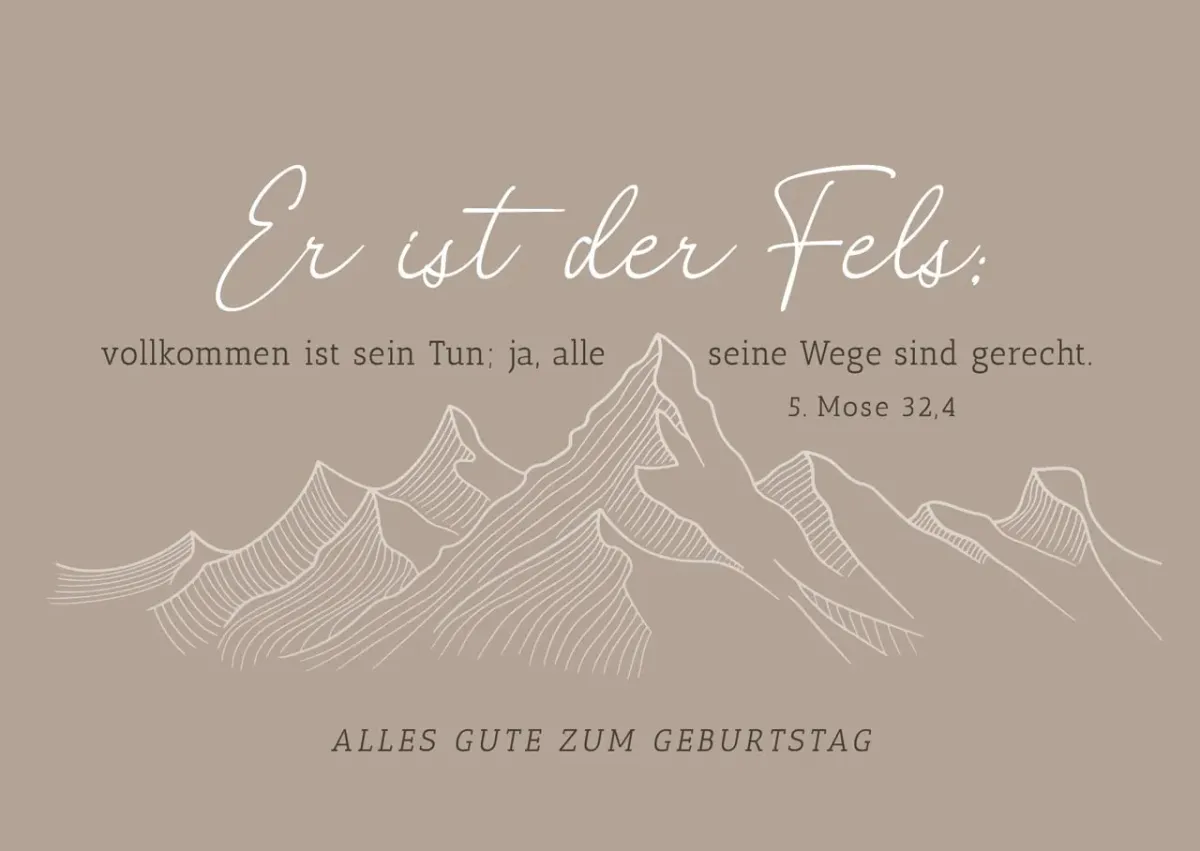 Postkarte Er ist der Fels - 5. Mose 32,4