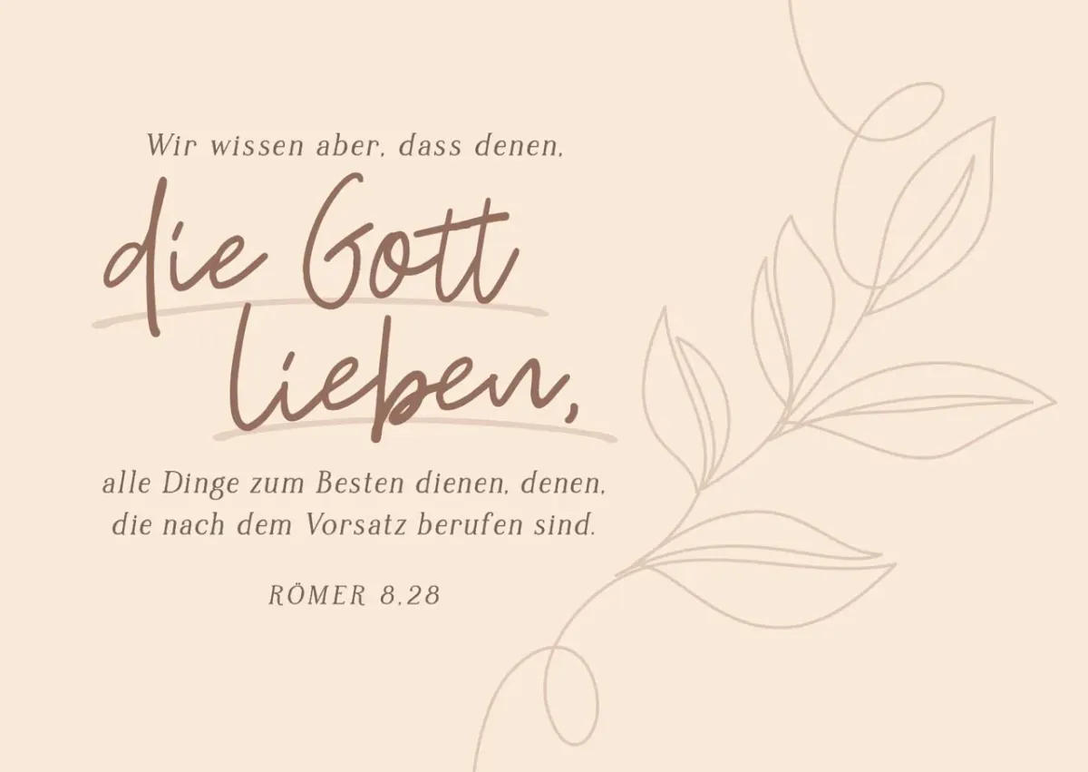 Postkarte Die Gott lieben - Römer 8.28