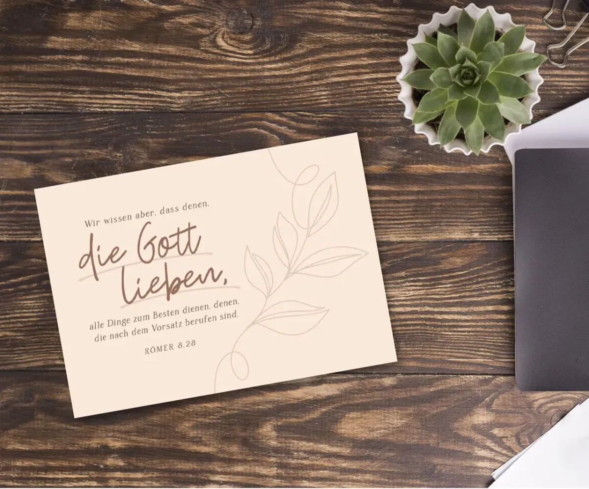 Postkarte Die Gott lieben - Römer 8.28
