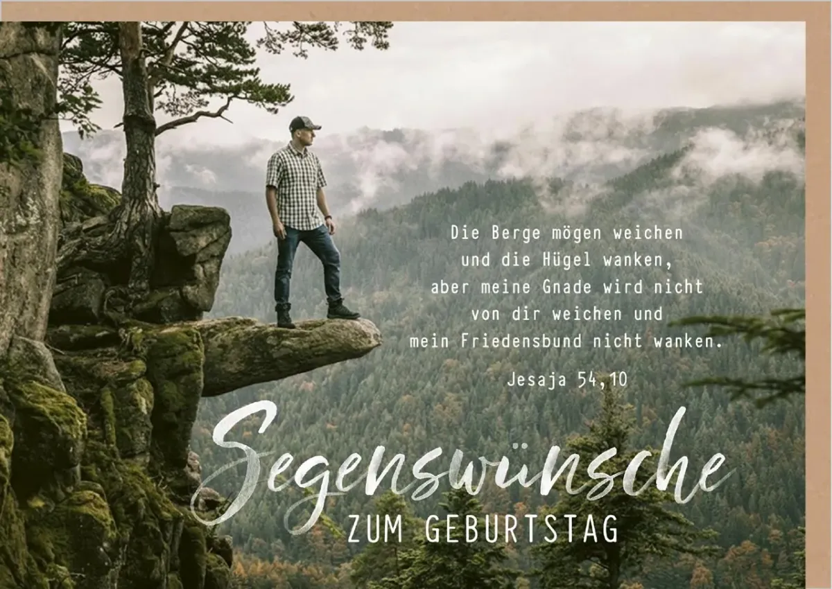 Faltkarte Segenswünsche zum Geburtstag - Jesaja 54,10