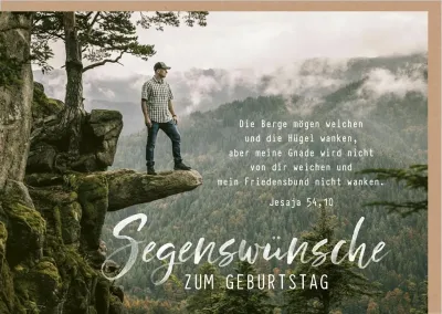 Faltkarte Segenswünsche zum Geburtstag - Jesaja 54,10