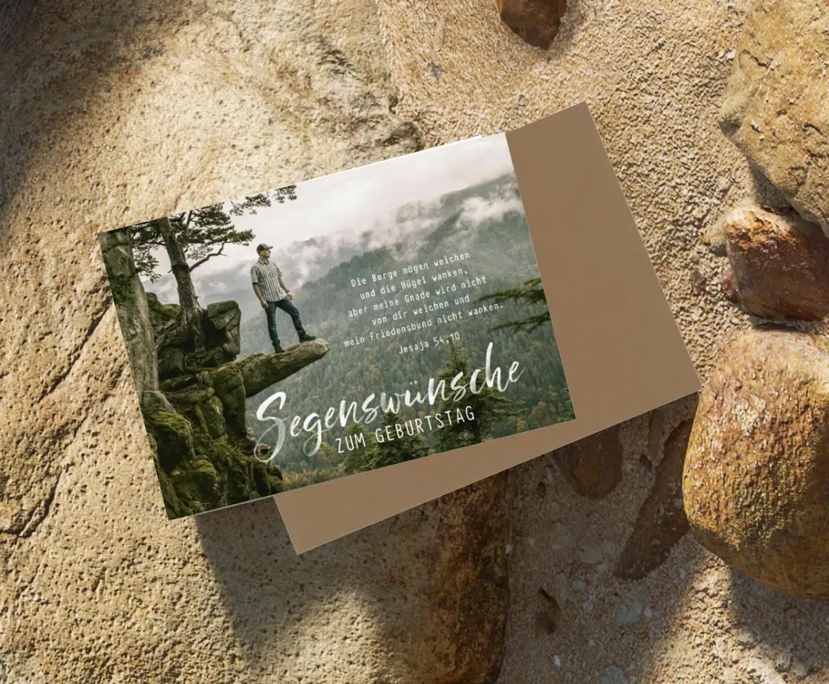 Faltkarte Segenswünsche zum Geburtstag - Jesaja 54,10