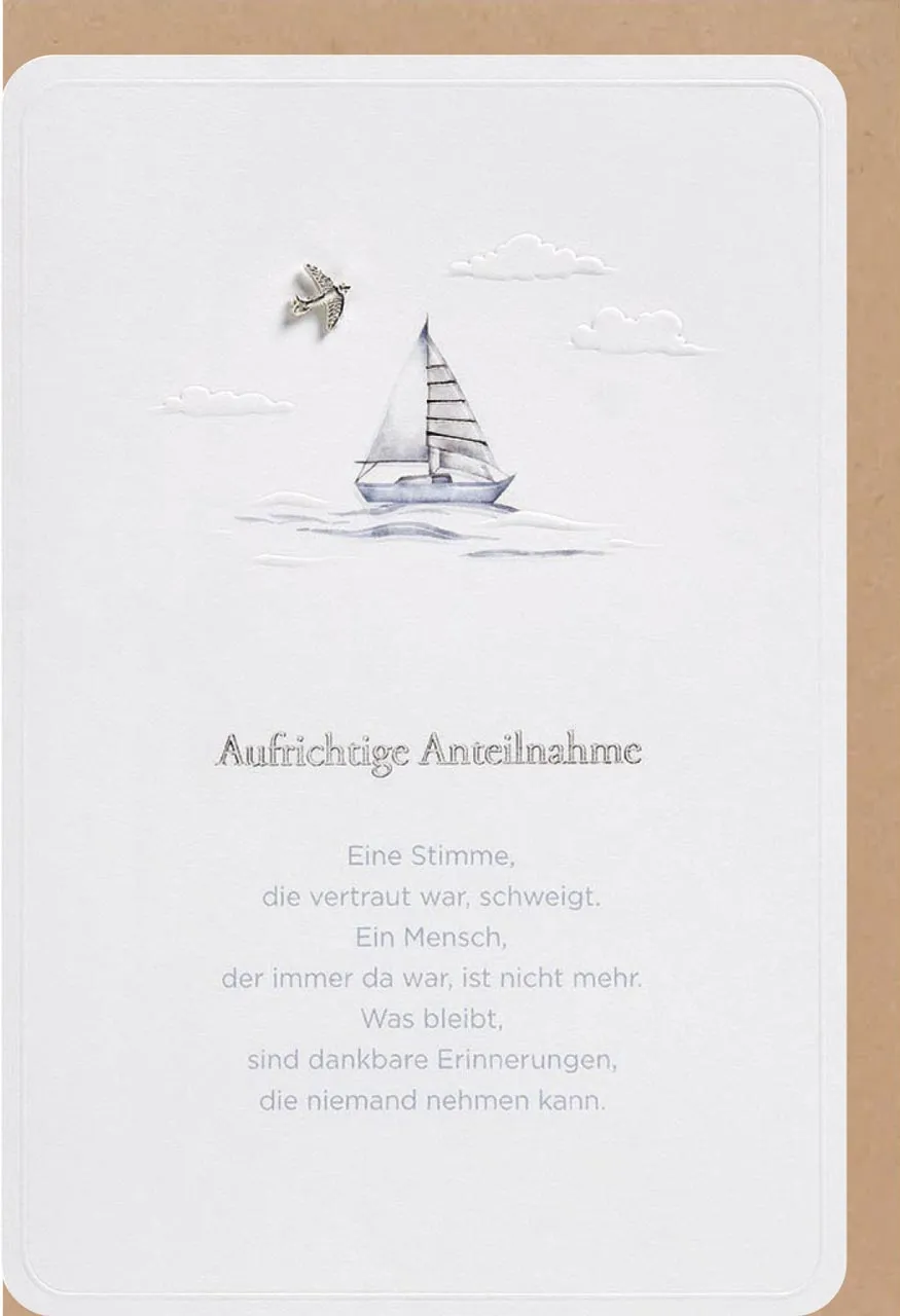Faltkarte Trauer - Aufrichtige Anteilnahme - Psalm 34,19
